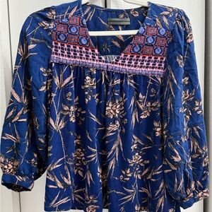 Anthropology floral Embroidered Women's Top